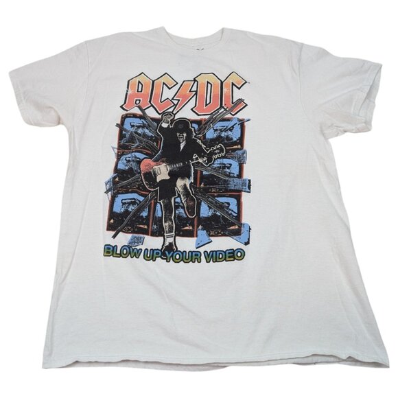 AC/DC Band Blow Up Your Video T-Shirt White Large‎ ACDC - Picture 1 of 7